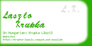 laszlo krupka business card